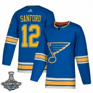 St. Louis Blues Trikot Zach Sanford Blau 2019 Stanley Cup Champions